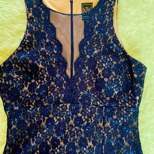 Royal Blue Long formal sequined dress